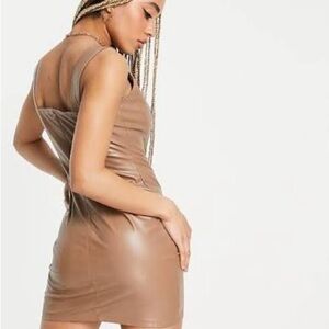 PrettyLittleThing Leather Mini Dress